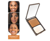 Vasanti Face Base Powder Foundation - Shade V12 Deep Golden - Front shot with swatch