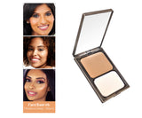 Vasanti Face Base Powder Foundation - Shade V8 Medium Deep Warm - Front shot with swatch