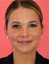 Half face comparison after using Vasanti Liquid VO2 Dark Circle Eraser