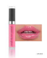 Vasanti Power Oils Lip Gloss - Shade Girl Boss lip swatch and product front shot
