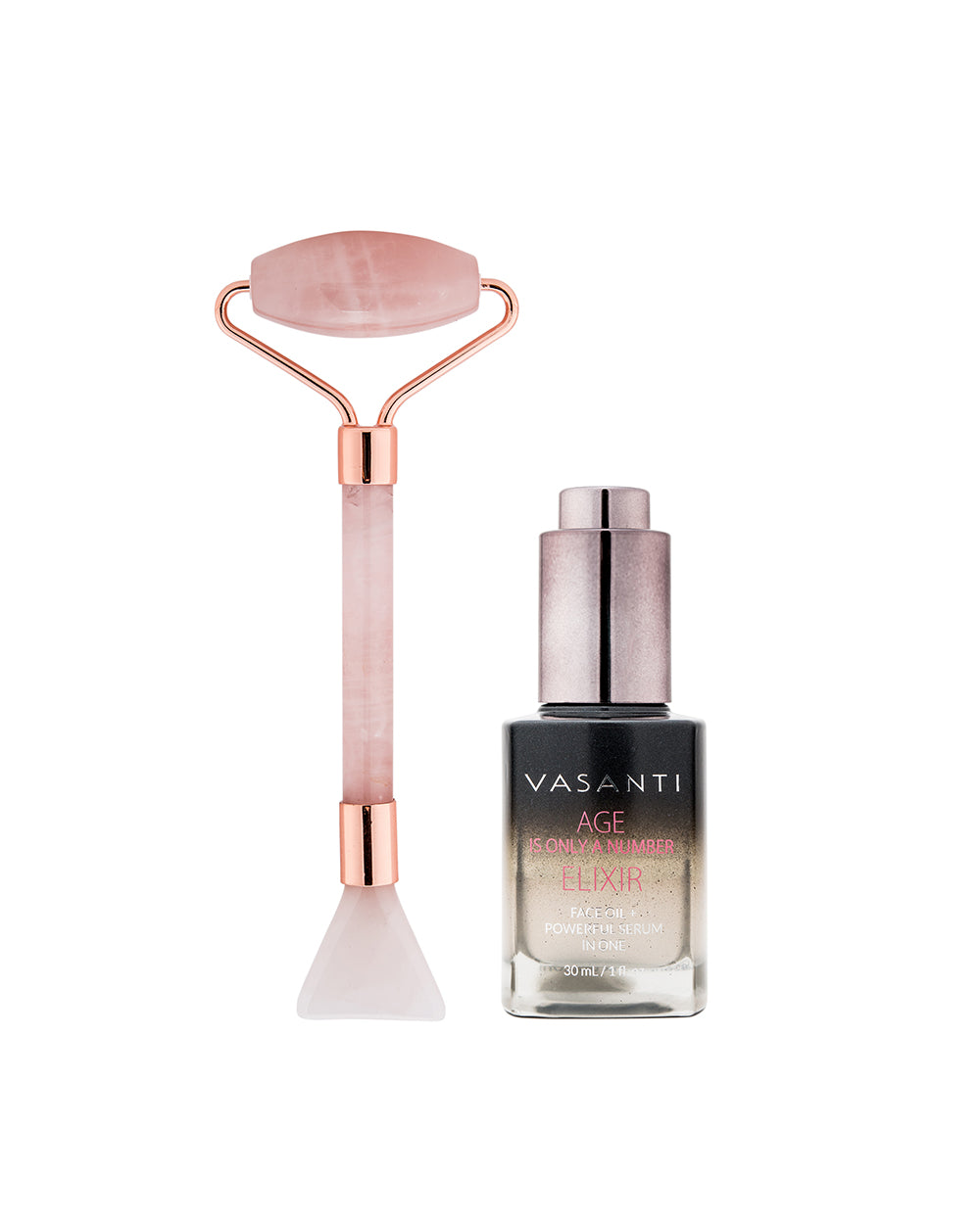 Age is Only a Number Elixir + Rose Quartz Roller & Gua Sha Tool