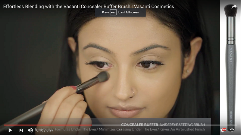 Vasanti Concealer Buffer - Undereye setting brush - Screenshot from Youtube video