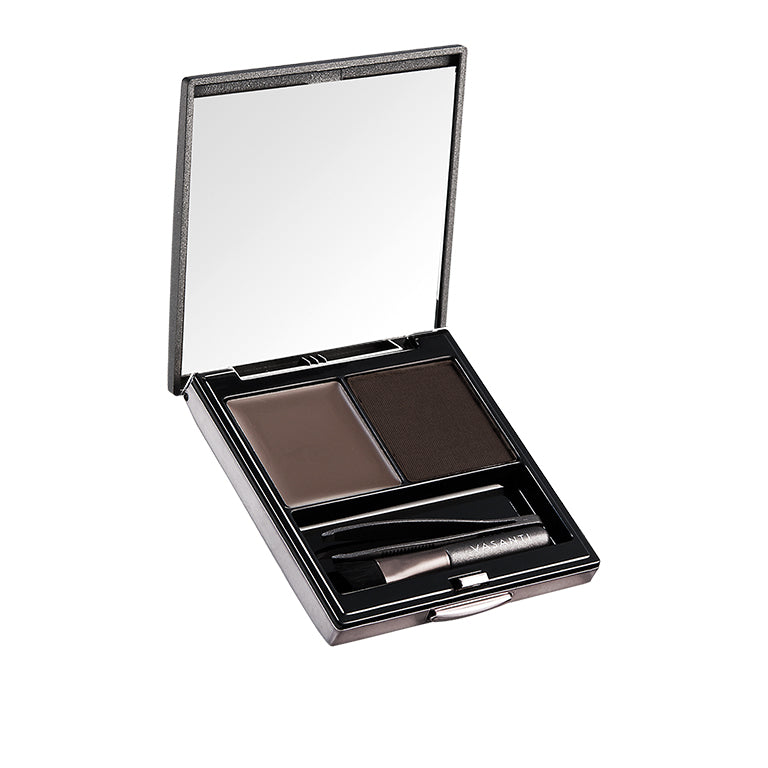 Vasanti Dynamic Brow Duo Kit - Shade Deep Thought - Deep Brown Black - Front Shot