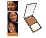 Vasanti Face Base Powder Foundation - Shade V13 Deep Golden Red - Front shot with swatch